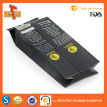 FDA zugelassenes mattschwarzes kundenspezifisches Drucken Aluminiumfolien-Seitenfalten-Kaffee-Verpackungsbeutel mit Ventil 250